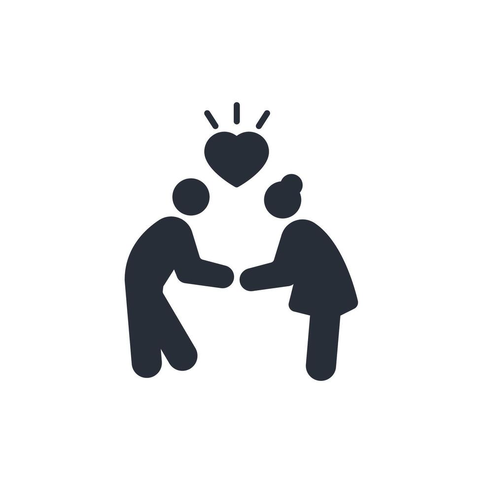 couple icon. .Editable stroke.linear style sign for use web design,logo.Symbol illustration. vector