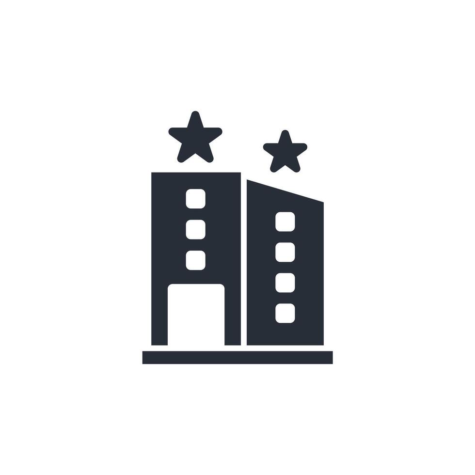 Hotel icon. .Editable stroke.linear style sign for use web design,logo.Symbol illustration. vector