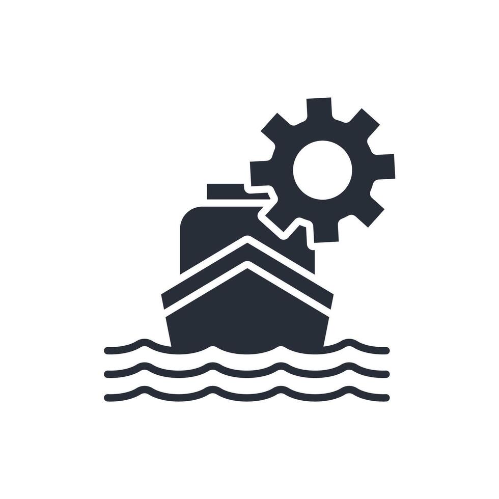 marine engineering icon. .Editable stroke.linear style sign for use web design,logo.Symbol illustration. vector