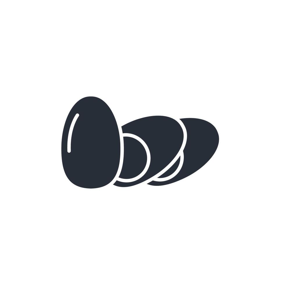 boiled egg icon. .Editable stroke.linear style sign for use web design,logo.Symbol illustration. vector