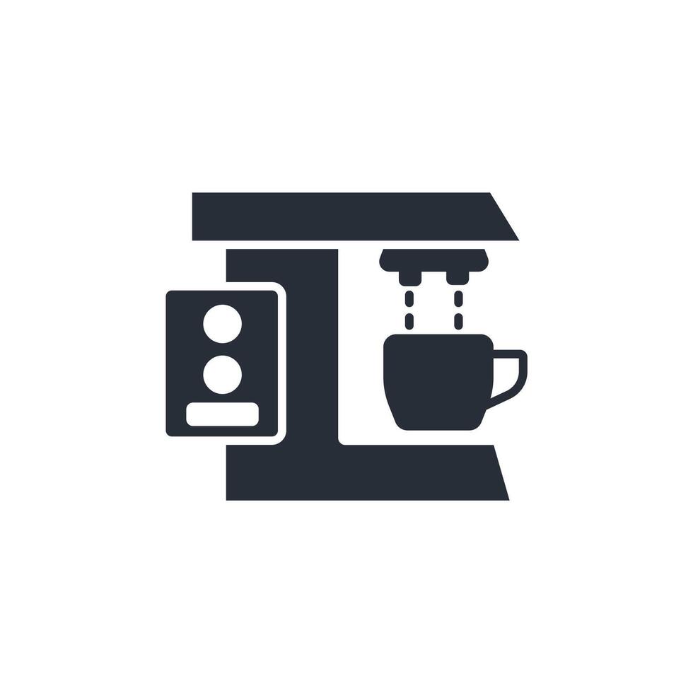 Coffee Machine icon. .Editable stroke.linear style sign for use web design,logo.Symbol illustration. vector