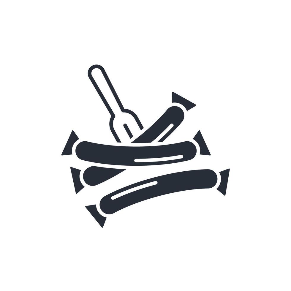 Sausage icon. .Editable stroke.linear style sign for use web design,logo.Symbol illustration. vector
