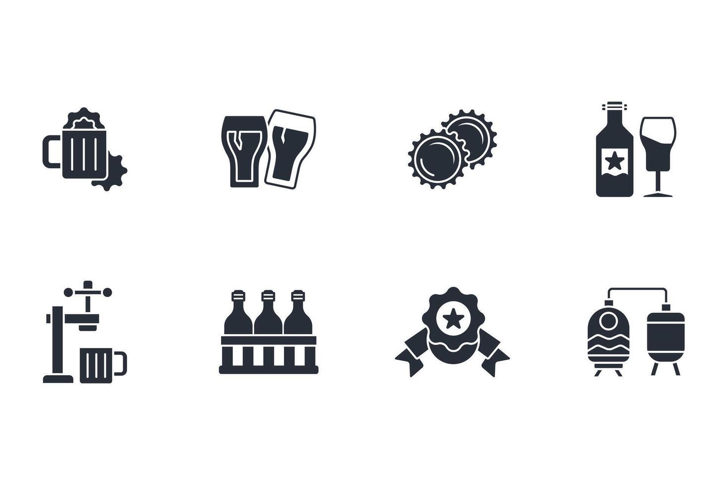 Beer icon set..Editable stroke.linear style sign for use web design,logo.Symbol illustration. vector