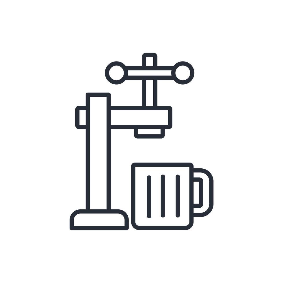 draught beer icon. .Editable stroke.linear style sign for use web design,logo.Symbol illustration. vector