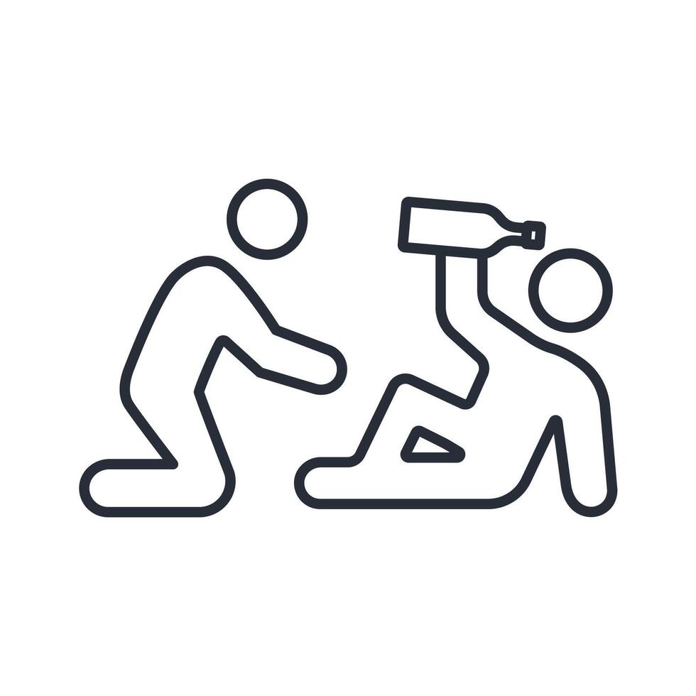 drunk icon. .Editable stroke.linear style sign for use web design,logo.Symbol illustration. vector