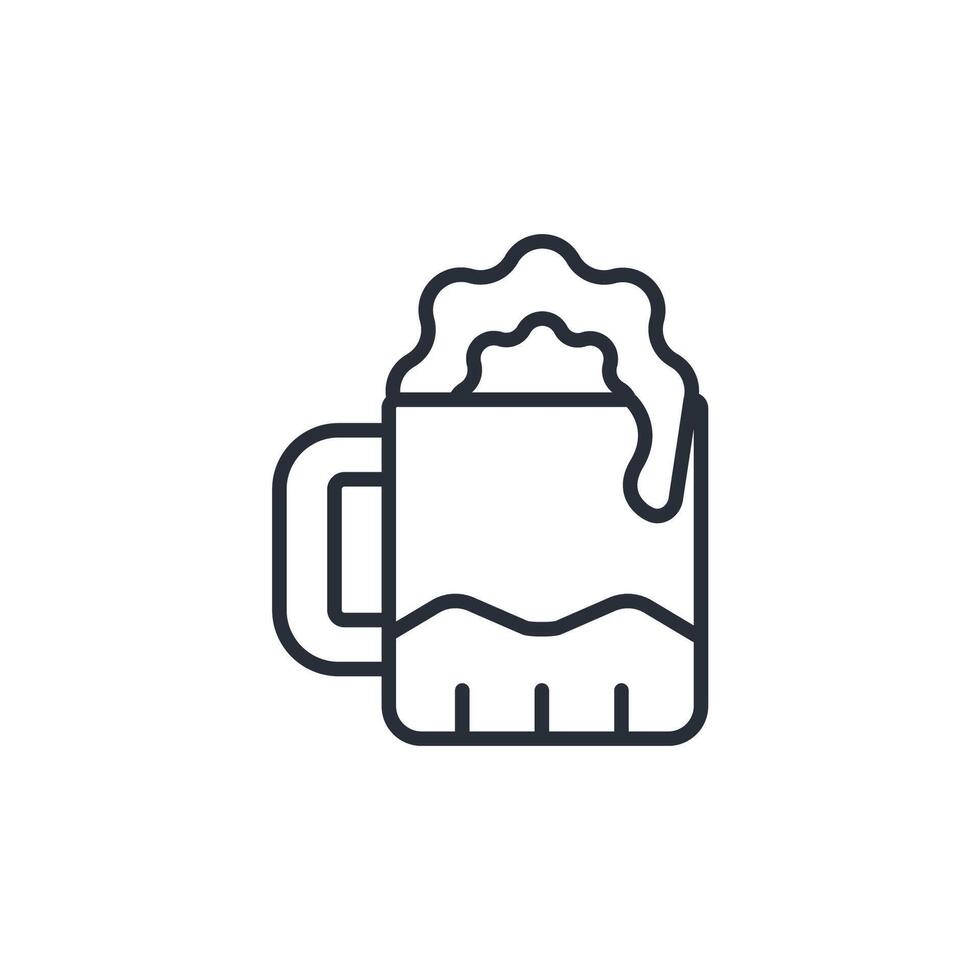 Non alcoholic beer icon. .Editable stroke.linear style sign for use web design,logo.Symbol illustration. vector