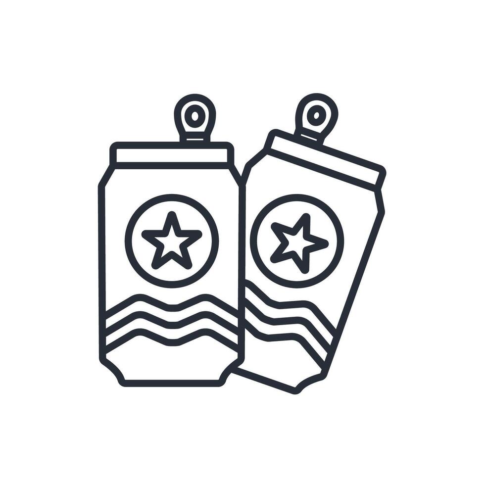 beer can icon. .Editable stroke.linear style sign for use web design,logo.Symbol illustration. vector