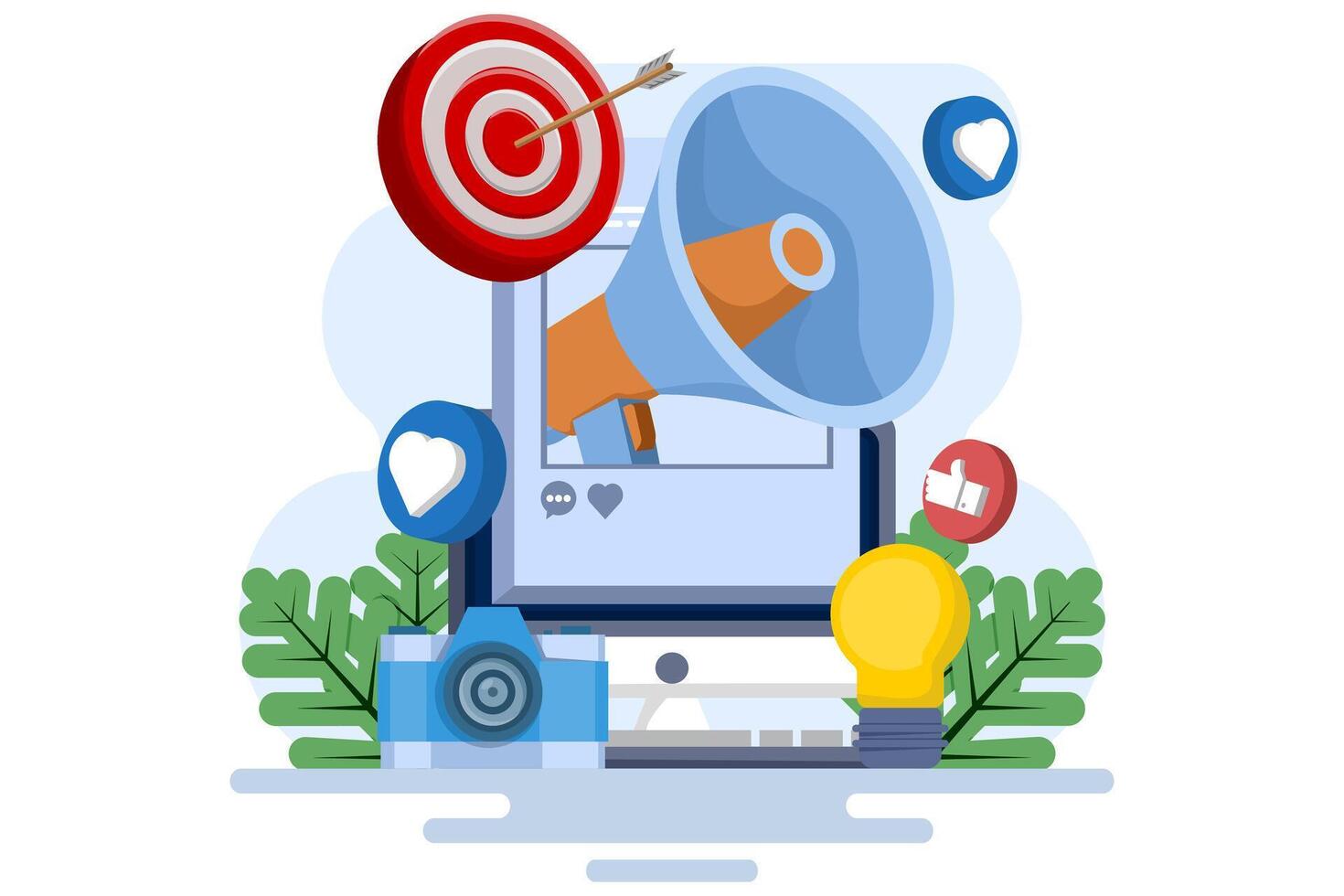 Digital Marketing Concepts, Influencer Marketing, Social Media Marketing, Advertising, Marketing, Business Promotion, Ecommerce, Support, Strategy Concepts for UI, Web Design, Landing Page. vector