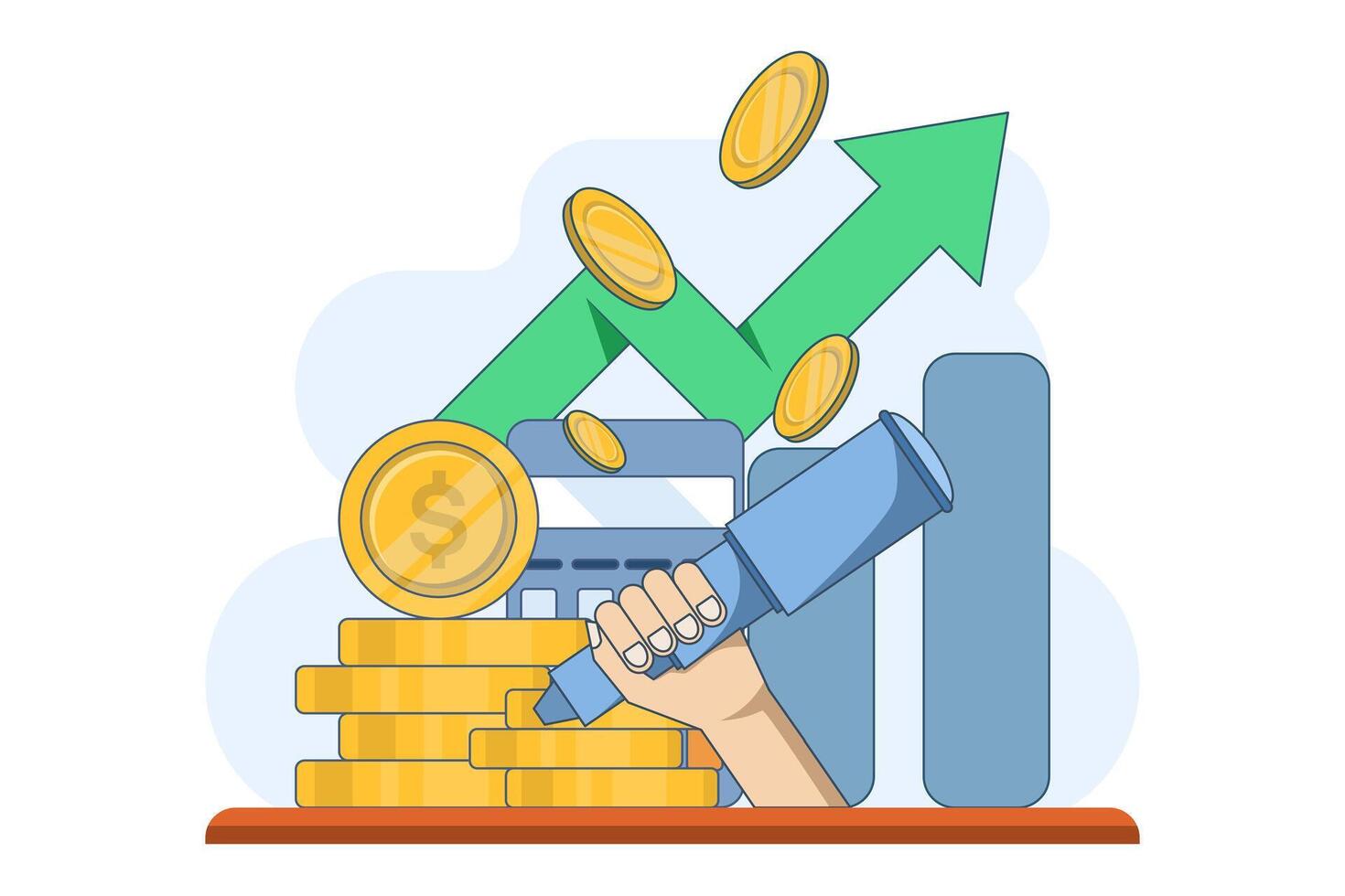 Investment financial management concept. Cost optimization series. Financial and marketing strategy ideas. Cost and income balance. Cost and cost reduction. vector