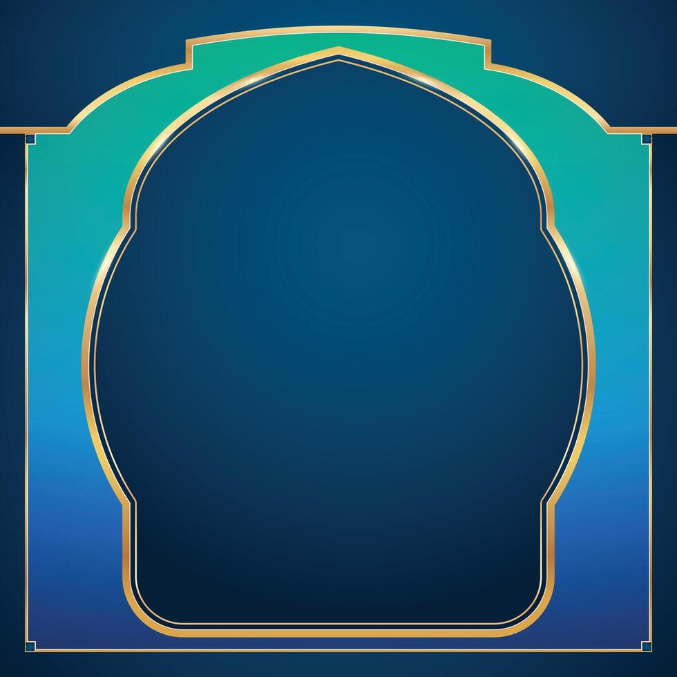 Blue frame and gold frame for islamic post design vector