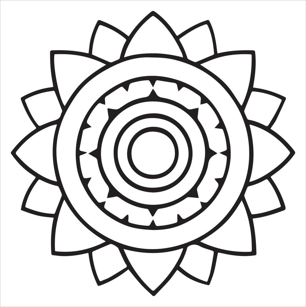Simple mandala for coloring book, pattern , and others vector