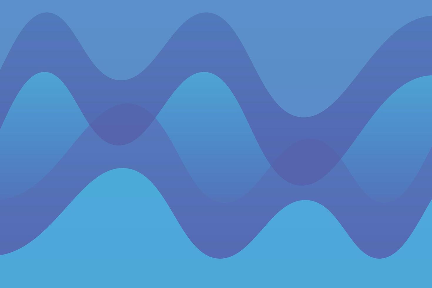 Wavy Shapes Top and Bottom Blue Abstract Geometric Background vector