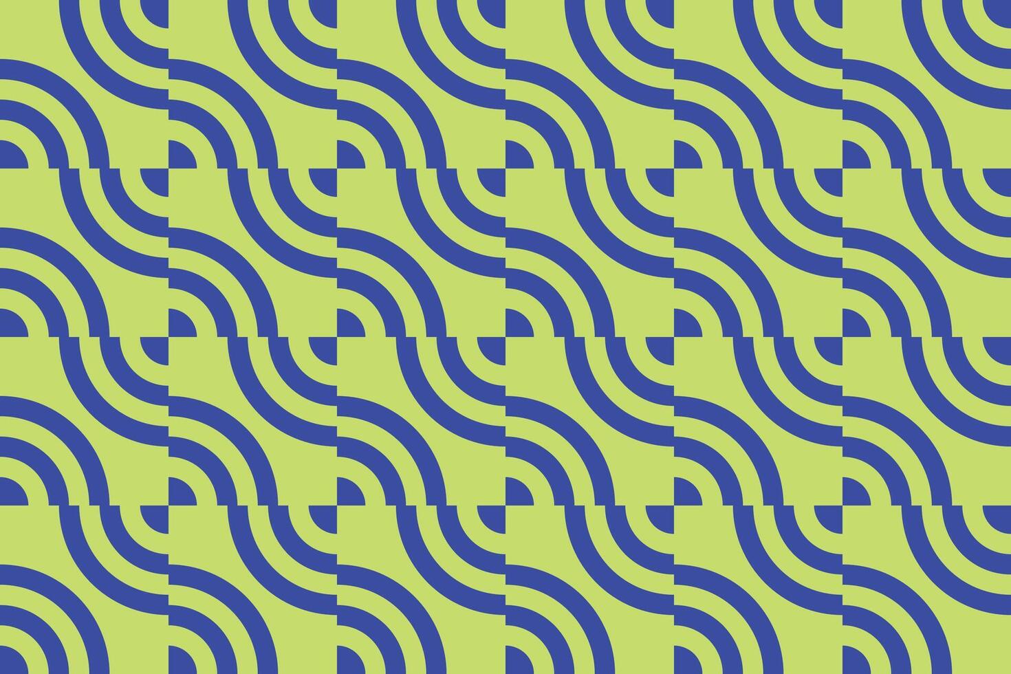 Curvy Circular Green and Blue Geometric Pattern vector