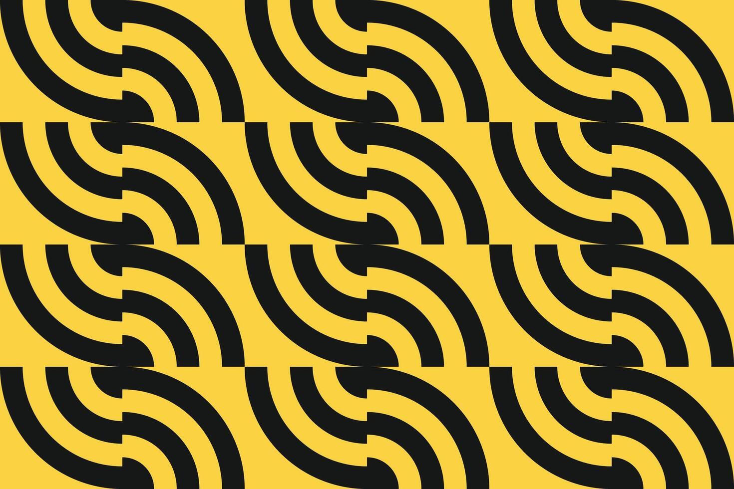 Circular Designs Yellow and Black Geometric Pattern and Background vector