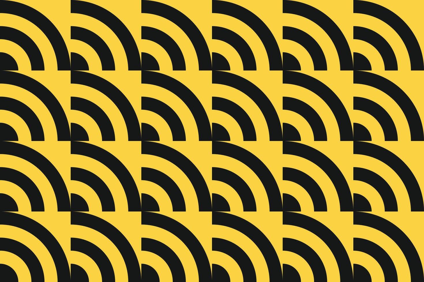Circle Shape Yellow and Black Geometric Pattern vector