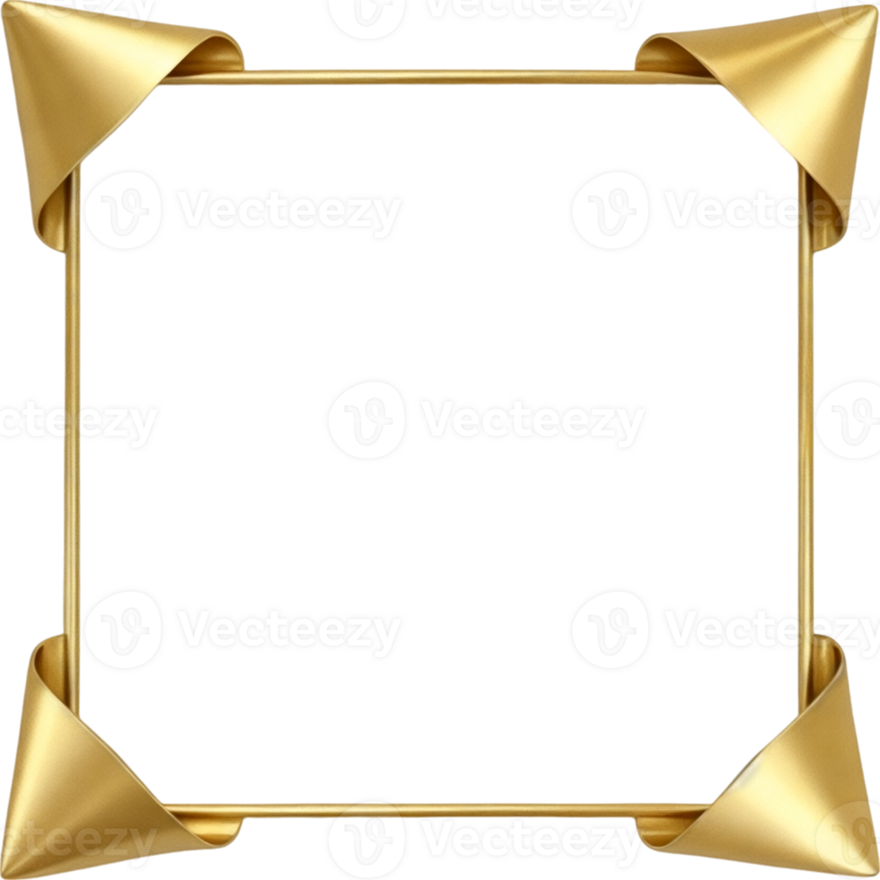 A gold frame with four triangular pieces png