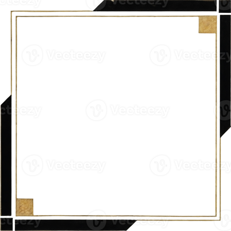 A black and gold framed square png