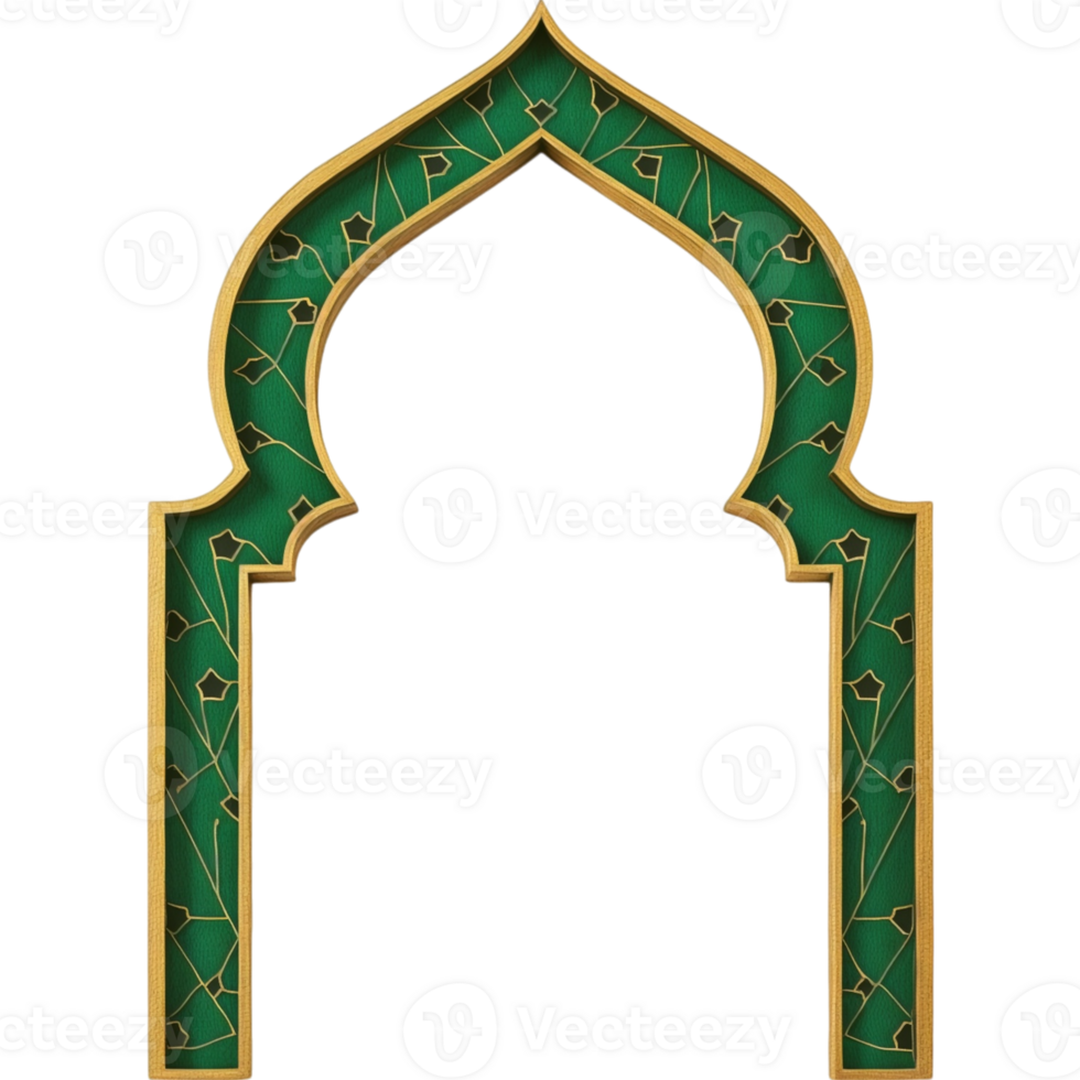 A green archway with gold trim png