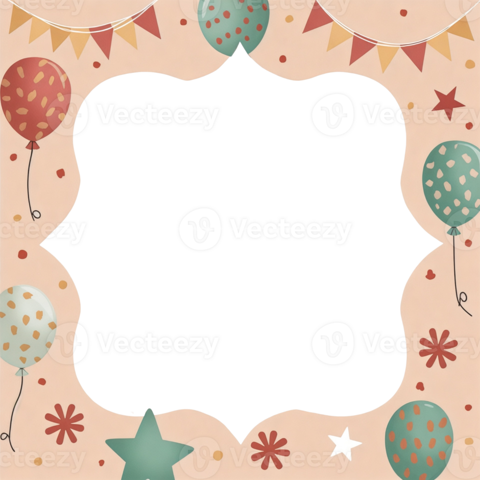 A frame with balloons and stars png