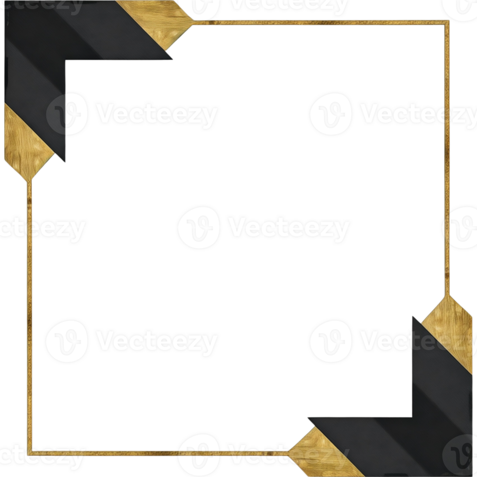 A gold and black frame with a black arrow on the left side png