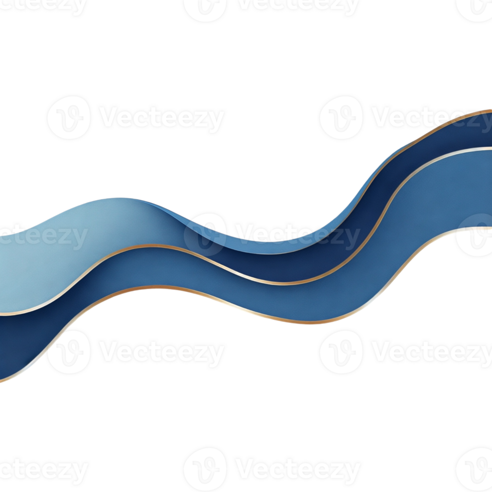 A blue wave with gold accents png