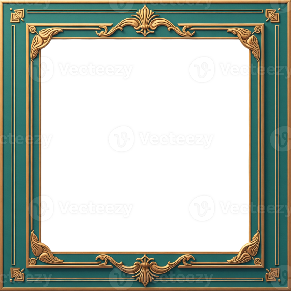 A gold and green frame png