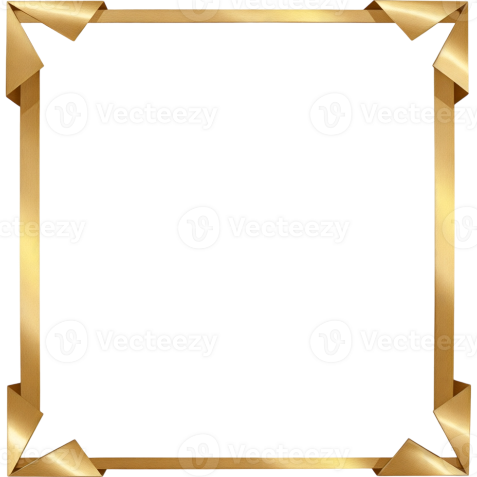 A gold frame with four corners png