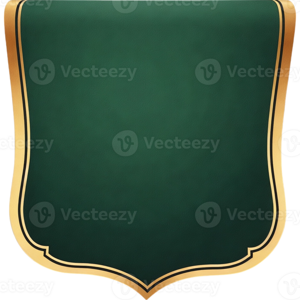 A green and gold banner with a gold border png