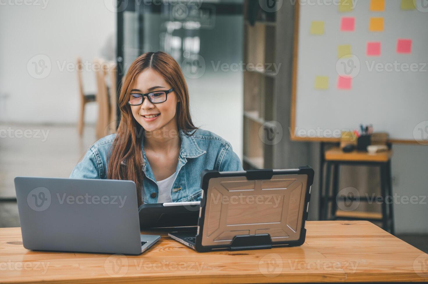 Female programmer working on coding, software development and web design.Concept technology development. photo