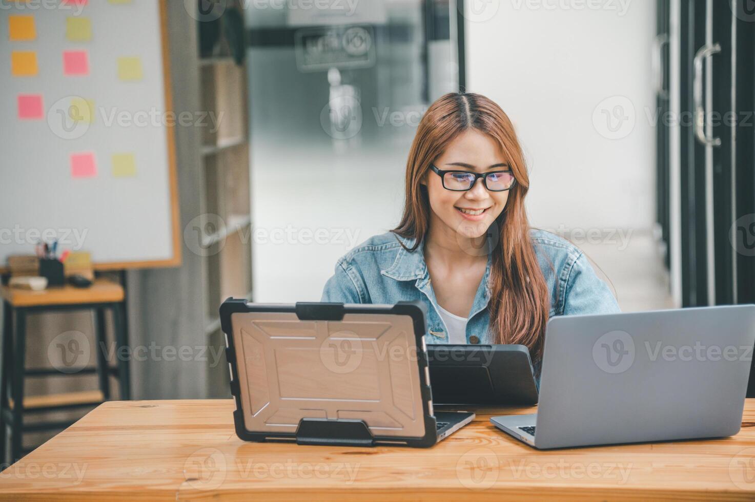 Female programmer working on coding, software development and web design.Concept technology development. photo