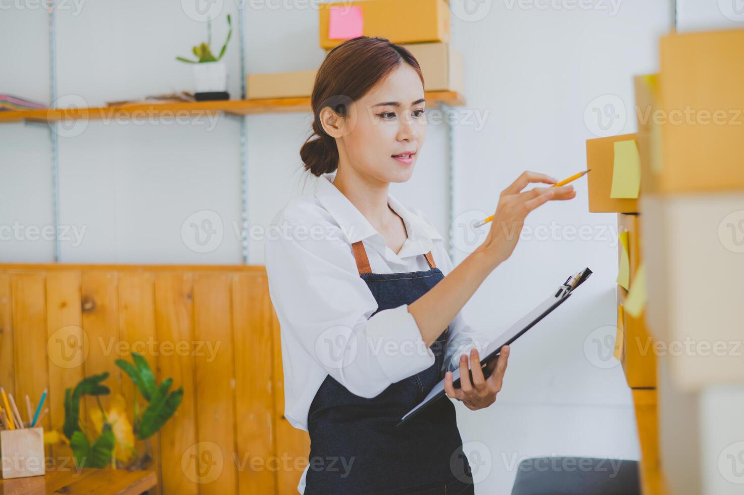 Small business owners online are checking their orders. where customers place orders and check the orders that the customers have ordered of online retailers - online shopping photo