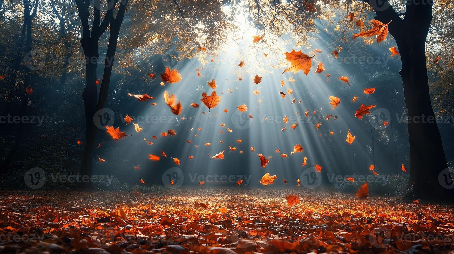 Enchanting autumn forest photo