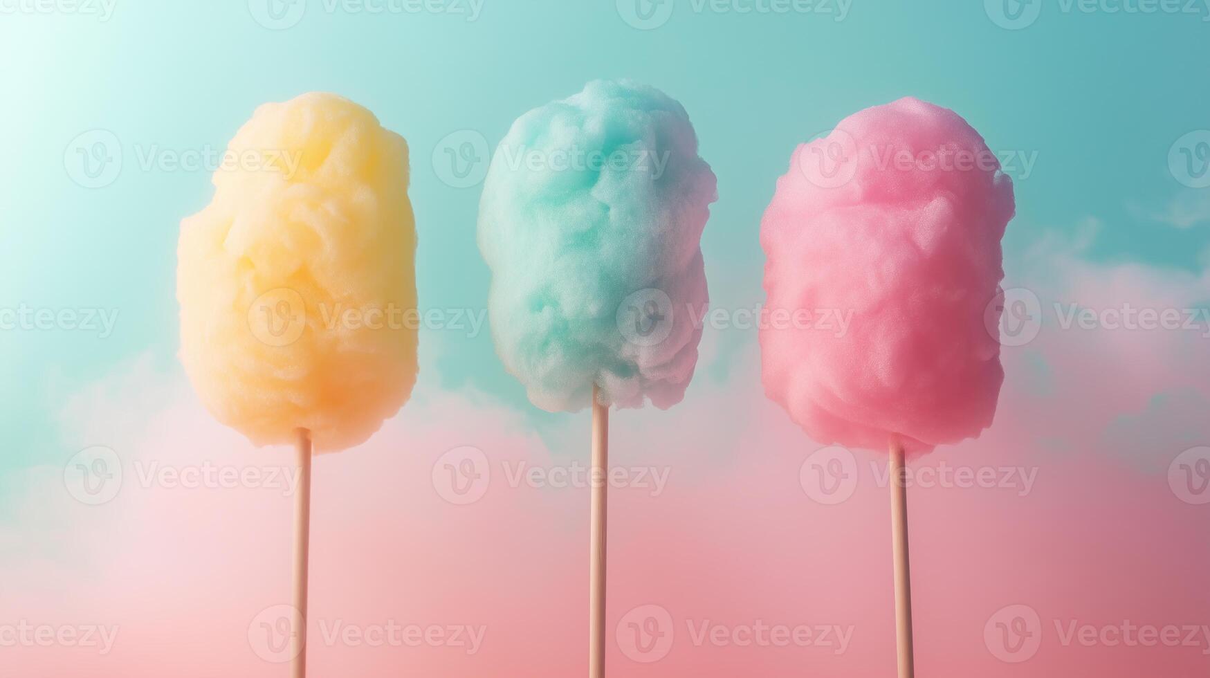 Colorful fluff cotton candy photo