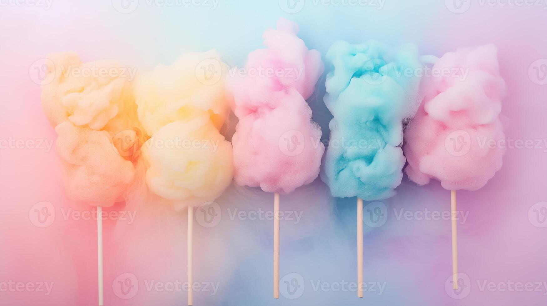 cotton candy decoration in soft pastel color photo
