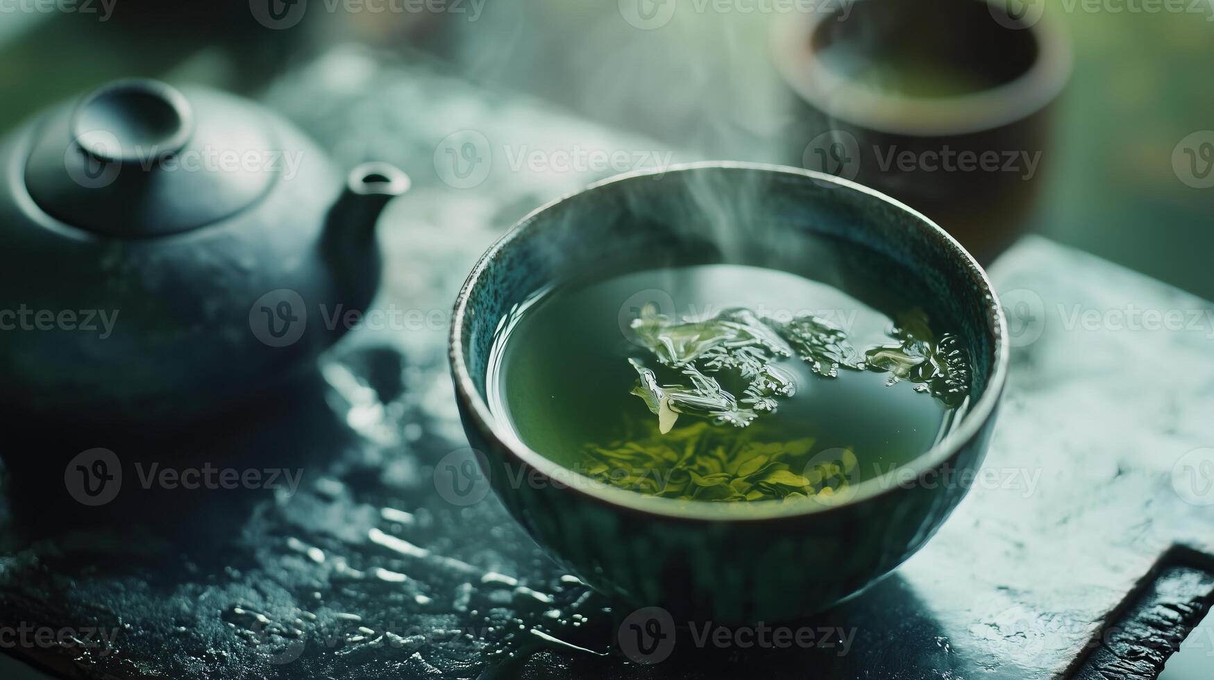 Green japanese tea drink photo