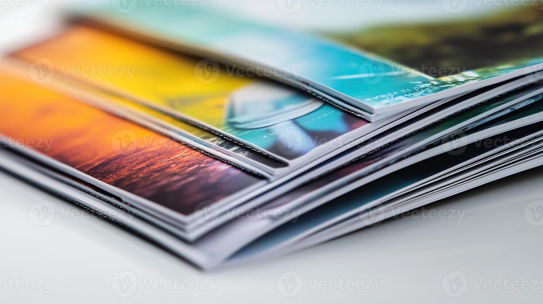 Printed brochures featuring saddle stitching photo