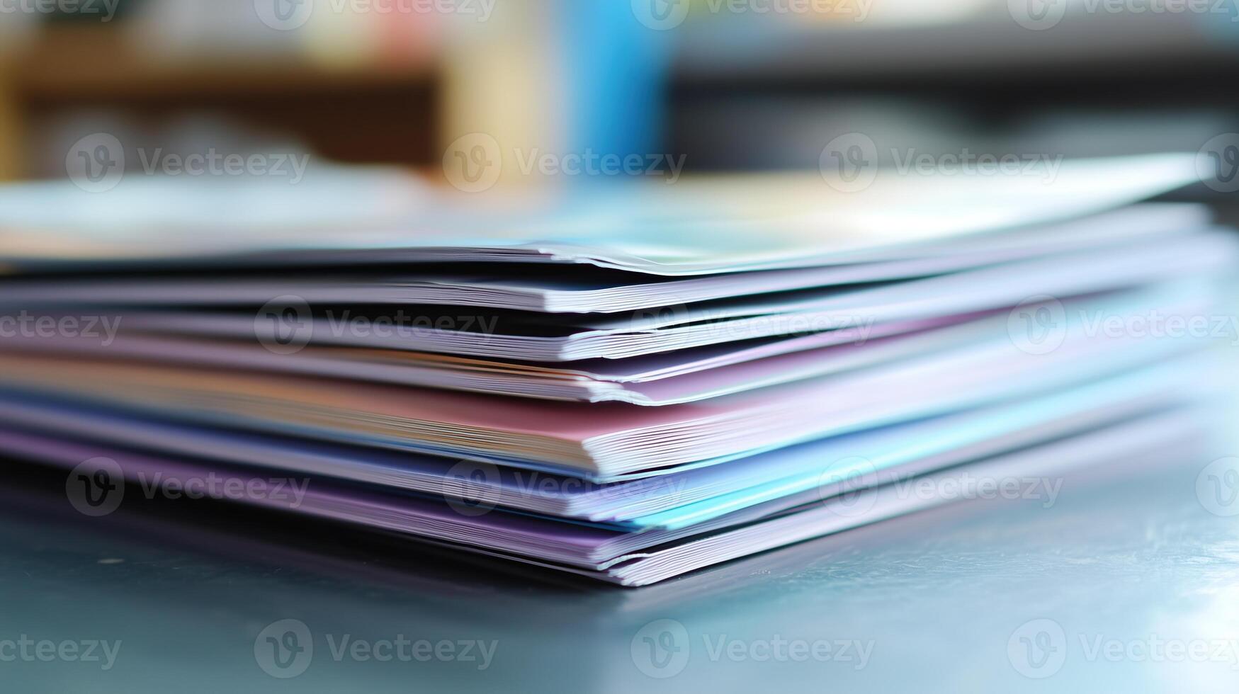 Printed brochures featuring saddle stitching photo