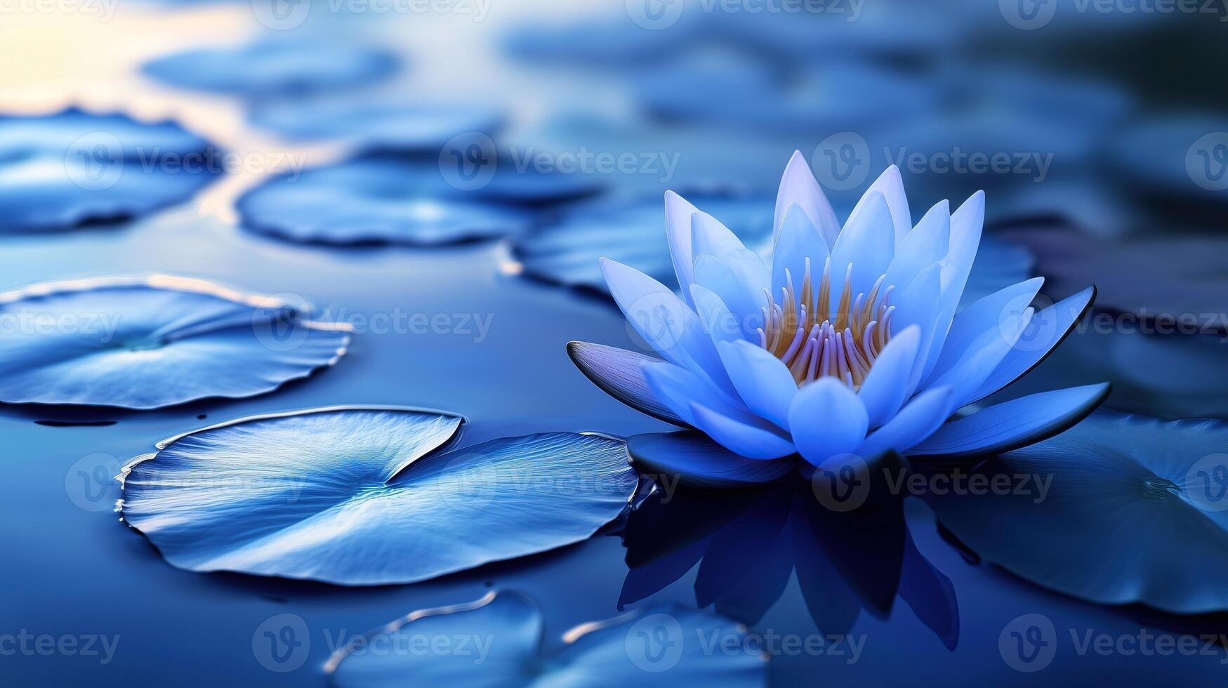 zen lotus flower blue photo