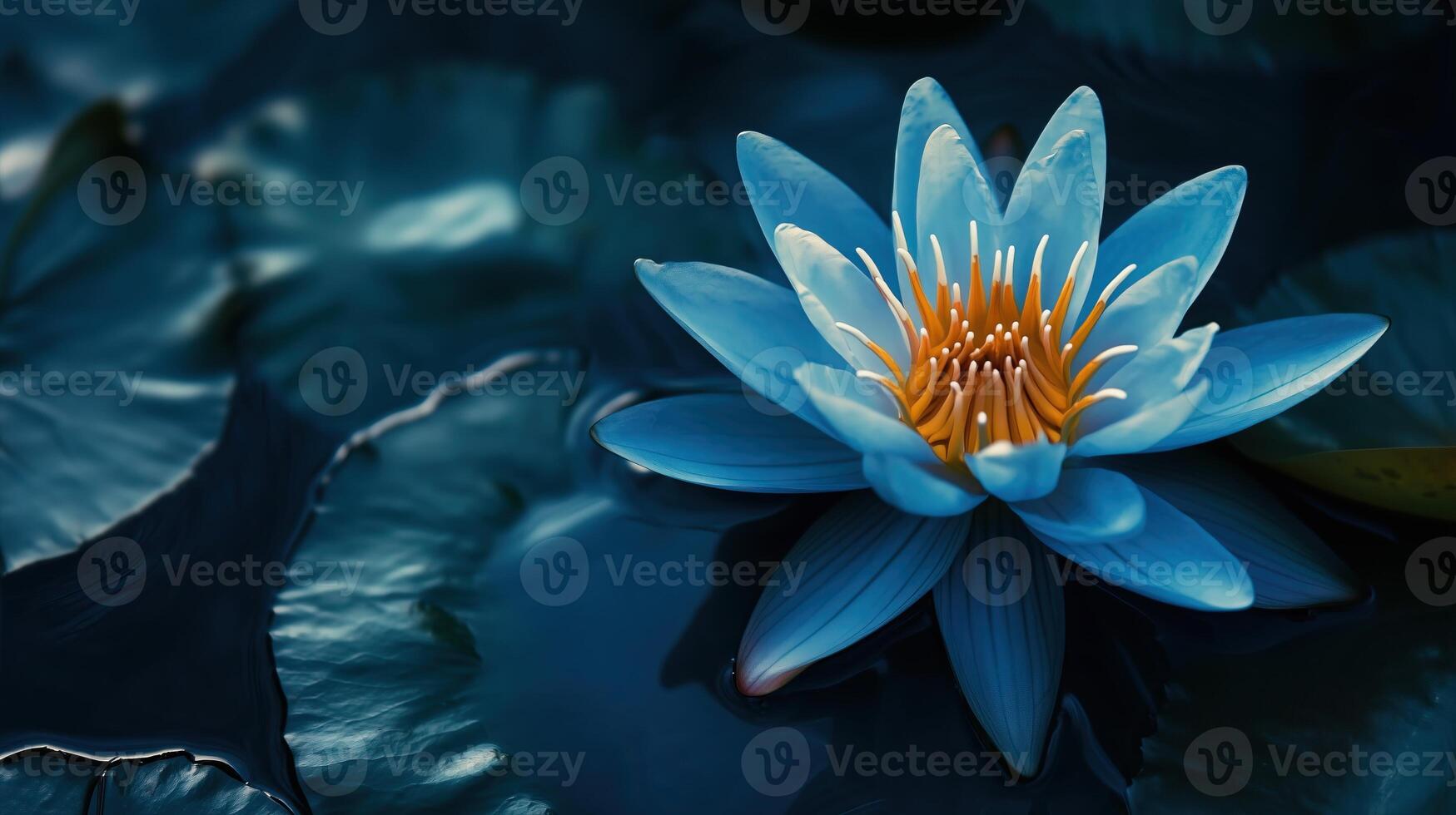zen lotus flower blue photo