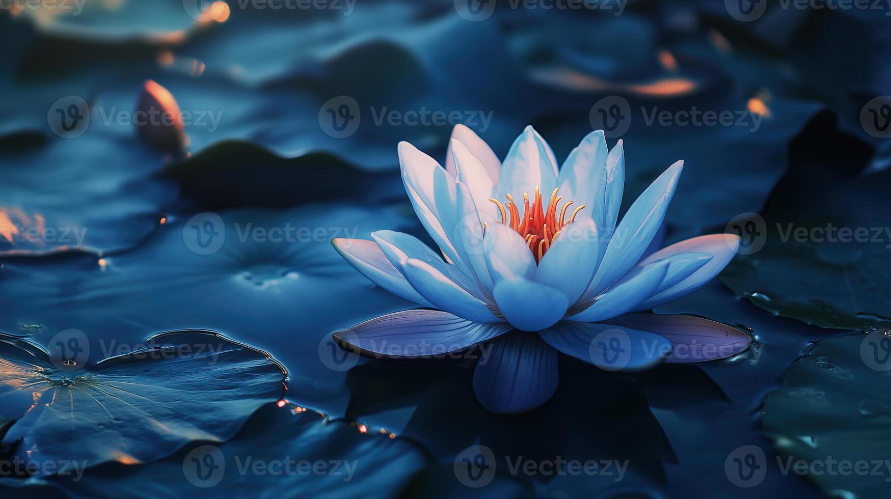 zen lotus flower blue photo