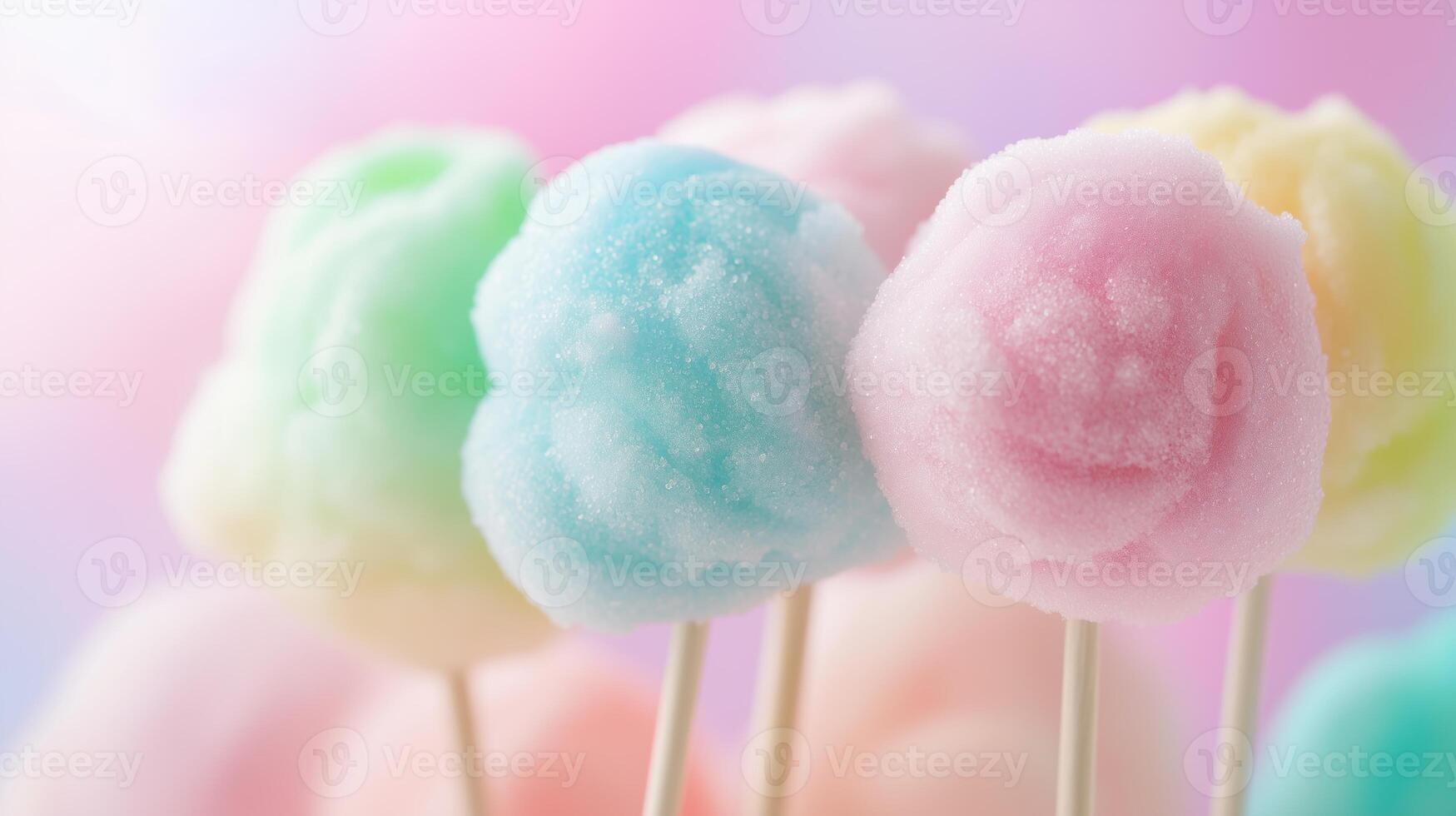 multi-colored cotton candies in a soft pastel color photo