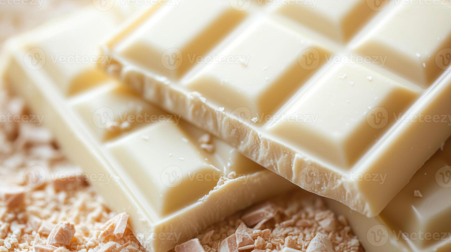 Close up on delicious white chocolate bar photo