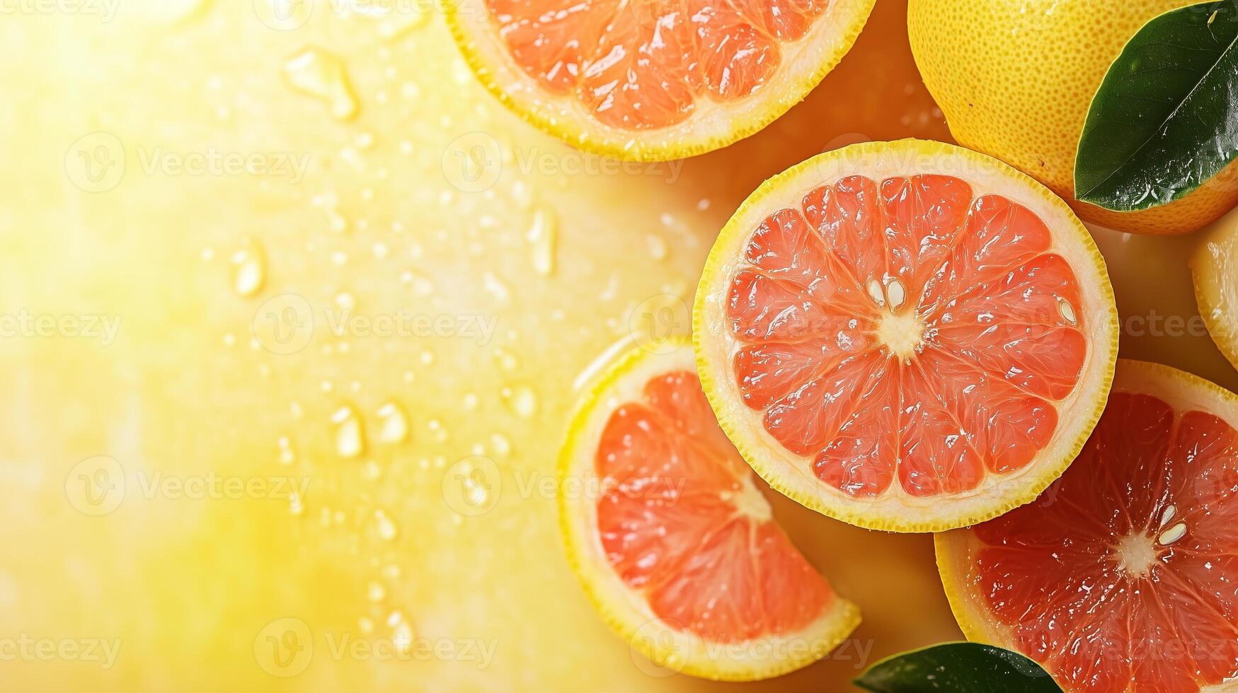 Grapefruit background with copyspace photo
