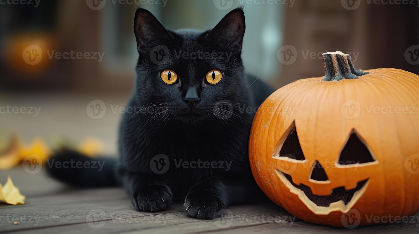 Halloween black cat photo