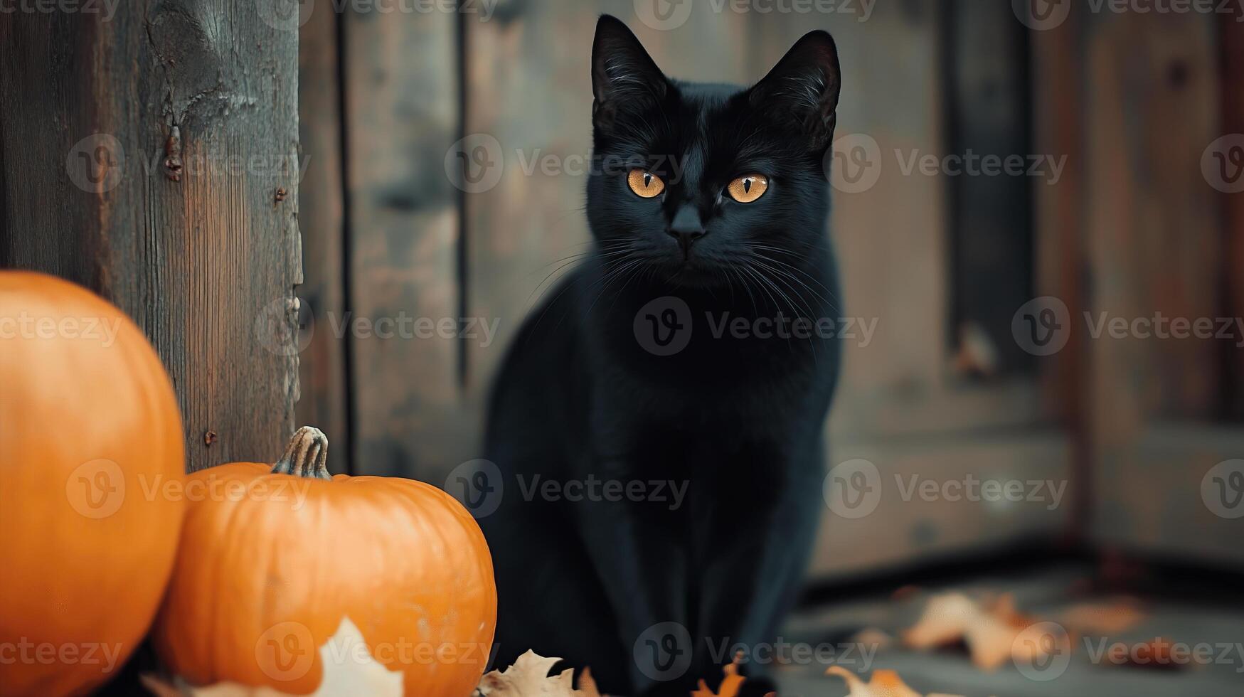 Halloween black cat photo