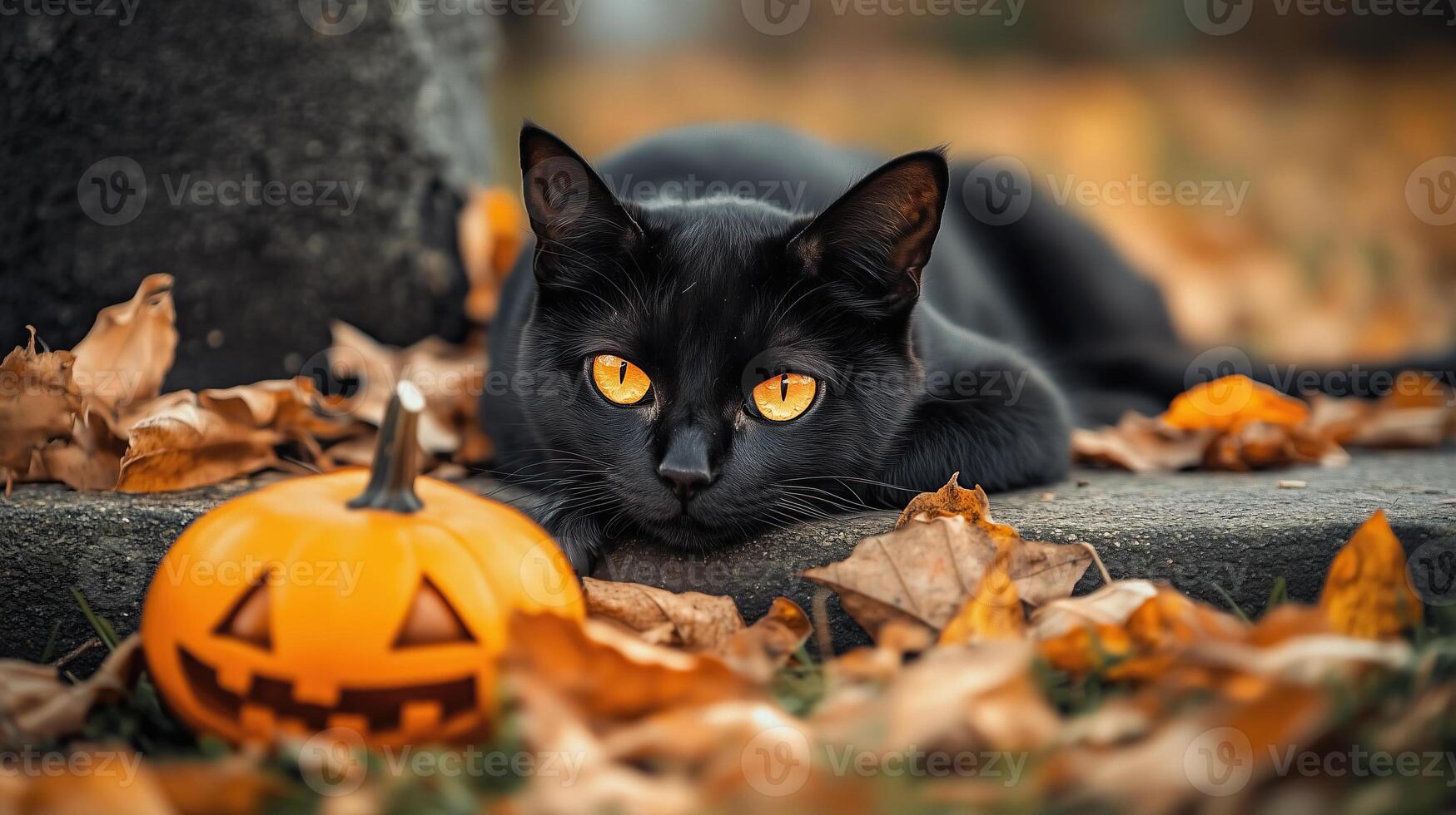 Halloween black cat photo