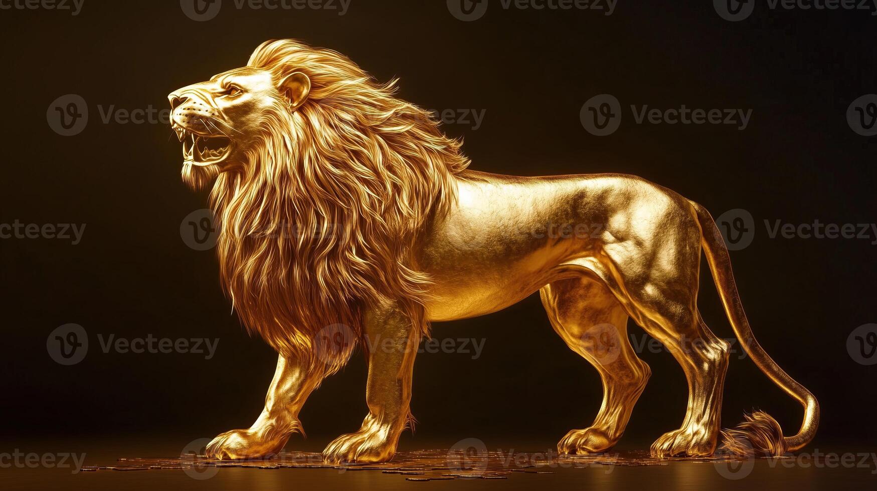 image of a golden lion photo