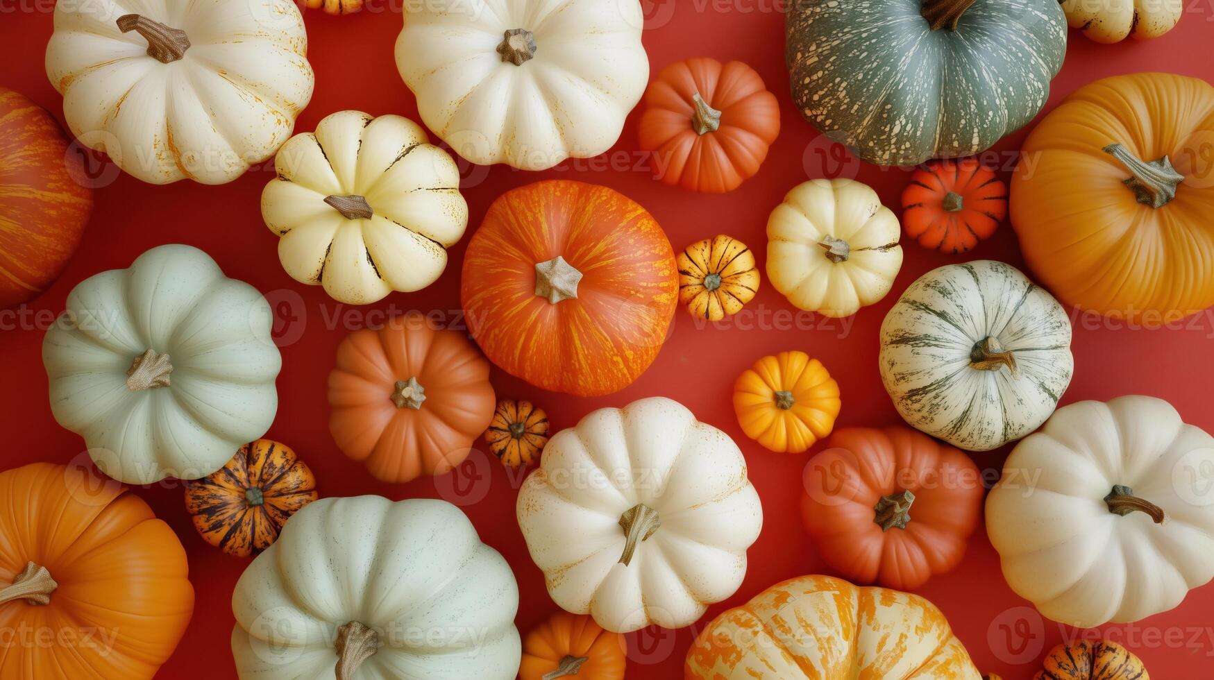 Top view pumpkins arrangement photo