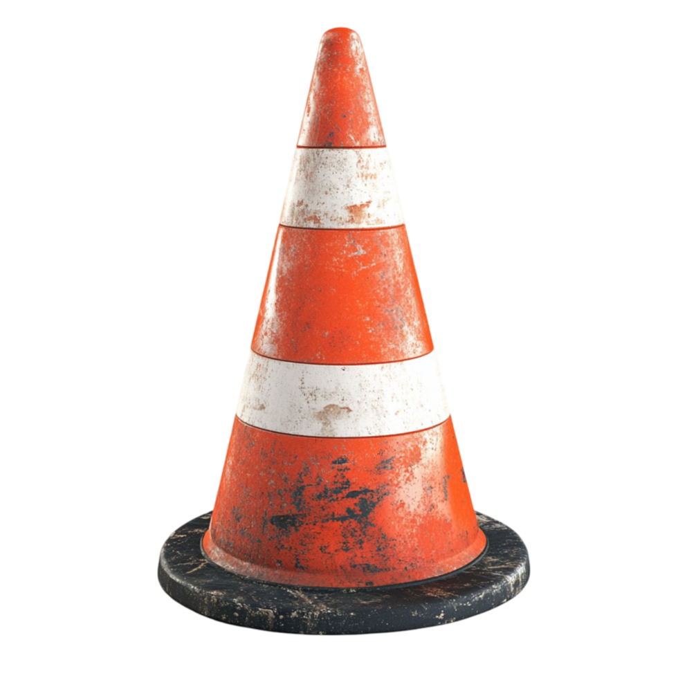 Traffic Cone with White Stripes png