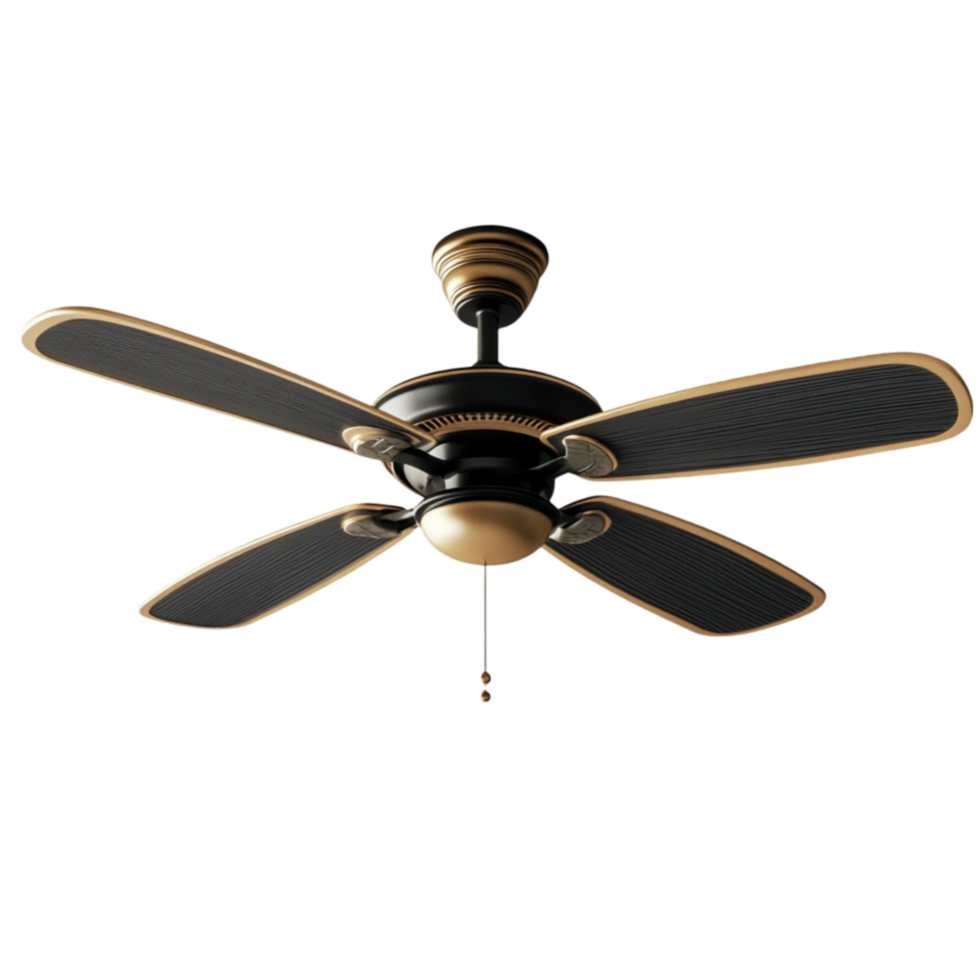 Black and Gold Ceiling Fan png